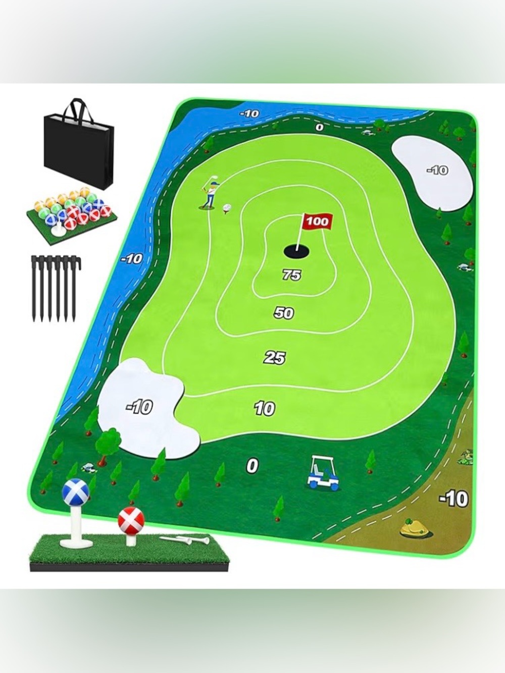 Golf Chipping Mat, Battle Royale Golf Game Set. New